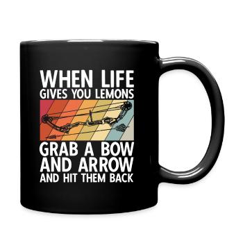 Bogenschießen Archery - Tasse einfarbig - Schwarz - Rechts