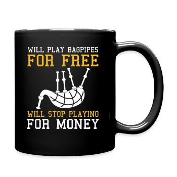 Bagpipes For Free cessera de jouer pour de l’argent - Mug uni - noir - Droite