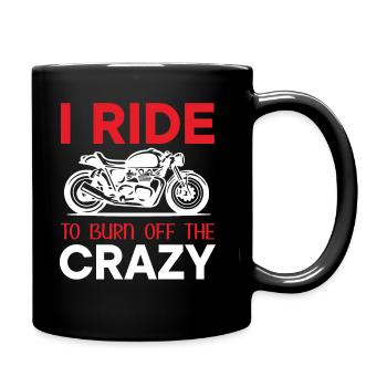 Motard motard disant - Je roule pour brûler le C - Mug uni - noir - Droite