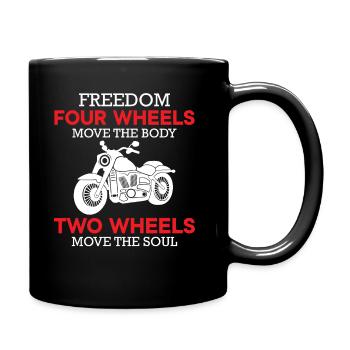 Motorcycle Saying - Two Wheels Move The Soul - Full Colour Mug - black - Right
