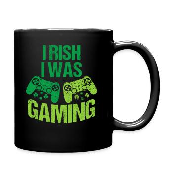 Irish I Was Gaming St Patrick's Day - Full Colour Mug - black - Right