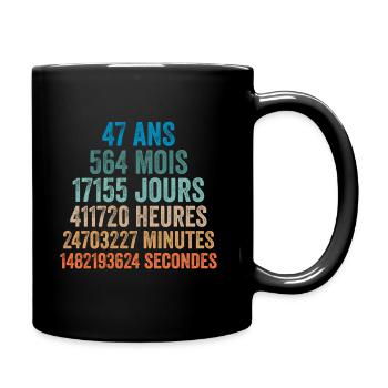 47 Ans Anniversaire - cadeau d'anniversaire - Mug uni - noir - Droite
