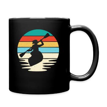 Kayakiste en action sur le ruisseau - Mug uni - noir - Droite