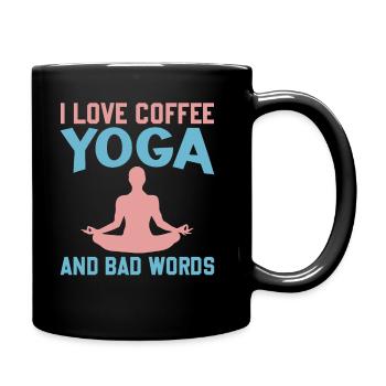 Yoga Saying - J’aime le café Yoga et les gros mots - Mug uni - noir - Droite