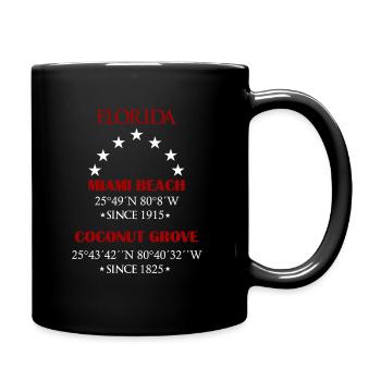 Florida, Miami Beach, Coconut Grove Street, Red - Full Colour Mug - black - Right