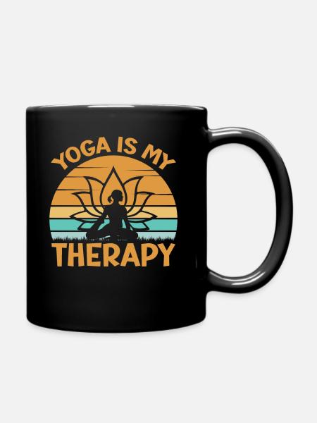 Yoga Saying - Le yoga est ma thérapie - Mug uni - noir