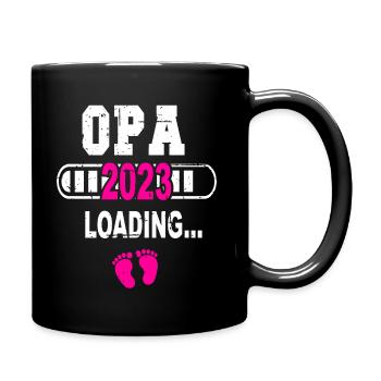 Opa Werdender Opa Schwangerschaft Verkündung - Tasse einfarbig - Schwarz - Rechts