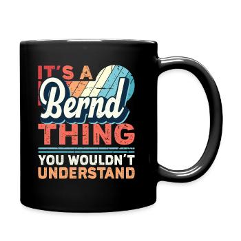 Name Bernd Geschenk Geburtstag Namenstag - Tasse einfarbig - Schwarz - Rechts
