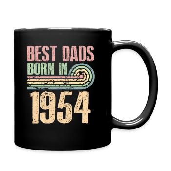 Die Besten Väter Sind 1954 Geboren, 69 Jahre Alt, - Tasse einfarbig - Schwarz - Rechts