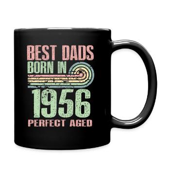 Die Besten Väter Sind 1956 Geboren, 67 Jahre Alt, - Tasse einfarbig - Schwarz - Rechts