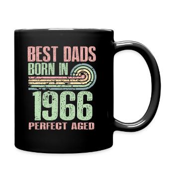 Die Besten Väter Sind 1966 Geboren, 57 Jahre Alt, - Tasse einfarbig - Schwarz - Rechts