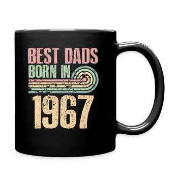 Die Besten Väter Sind 1967 Geboren, 56 Jahre Alt, - Tasse einfarbig - Schwarz - Rechts