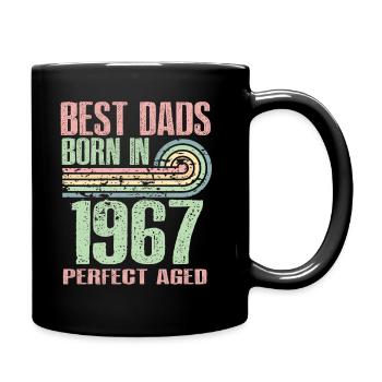 Die Besten Väter Sind 1967 Geboren, 56 Jahre Alt, - Tasse einfarbig - Schwarz - Rechts