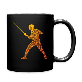 Fechten Fechtsport Symbole Degen Fechter - Tasse einfarbig - Schwarz - Rechts