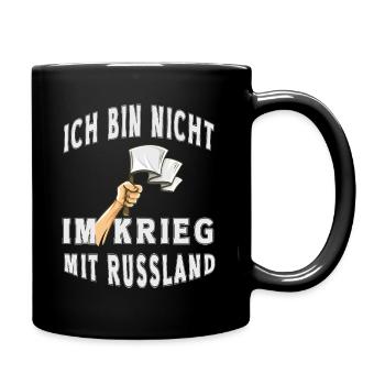 Ich bin nicht im Krieg mit Russland - Tasse einfarbig - Schwarz - Rechts