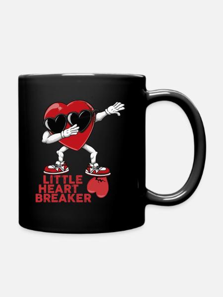 Dabbing Heart Breaker Funny Gentlemen Children Boys - Full Colour Mug - black