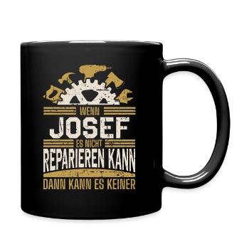 Josef Name Geschenk Geburtstag - Tasse einfarbig - Schwarz - Rechts