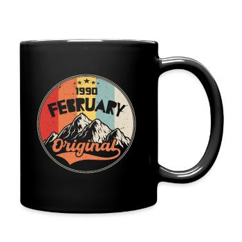 Vintage February 1990, Retro Gift - Full Colour Mug - black - Right