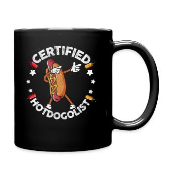 Cool Hot Dog Design for Men Women Boys Sausage - Full Colour Mug - black - Right