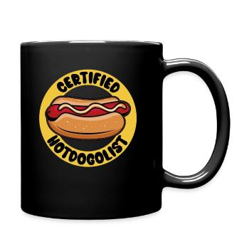Cool Hot Dog Design for Men Women Boys Sausage - Full Colour Mug - black - Right