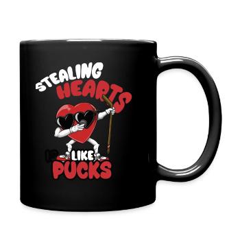 Herzen Stehlen Wie Pucks Funny Kids Boys - Tasse einfarbig - Schwarz - Rechts