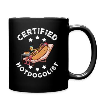 Cool hot dog design for men, women, boys - Full Colour Mug - black - Right