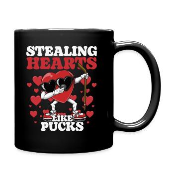 Herzen Stehlen Wie Pucks Lustige Kinder Jungs - Tasse einfarbig - Schwarz - Rechts