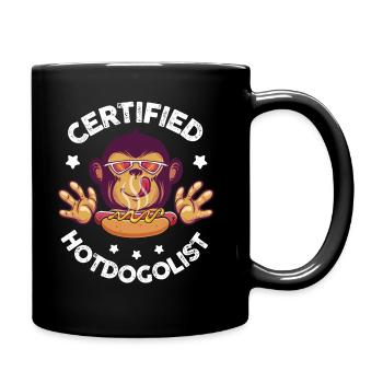 Cool hot dog design for men, women, boys, - Full Colour Mug - black - Right