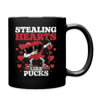 Dabbing Heart Crusher Funny Gentlemen Children Boys - Full Colour Mug - black - Right