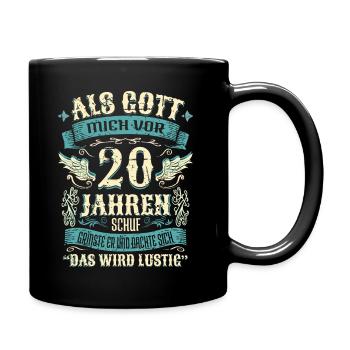 20 Geburtstag Geschenk Jahre Lustig Spruch - Tasse einfarbig - Schwarz - Rechts