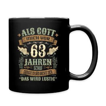 63 Geburtstag Geschenk Jahre Geburtstagsgeschenk - Tasse einfarbig - Schwarz - Rechts