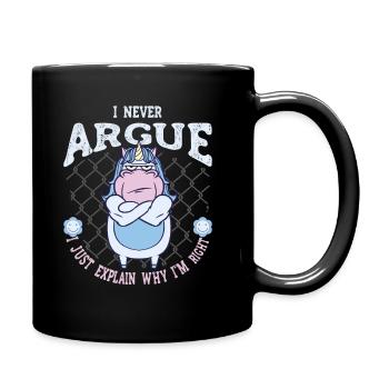 Je ne discute pas, j’explique simplement pourquoi - Mug uni - noir - Droite