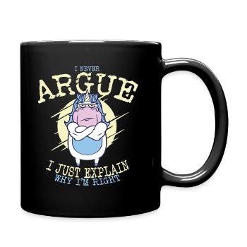 Je ne discute pas, j’explique simplement pourquoi - Mug uni - noir - Droite