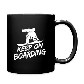 Snowboard Spruch für Snowboarder - Tasse einfarbig - Schwarz - Rechts