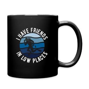 Apnoetaucher Freitaucher Taucher - Tasse einfarbig - Schwarz - Rechts