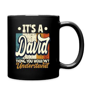 Name David Gift Birthday Quote - Full Colour Mug - black - Right