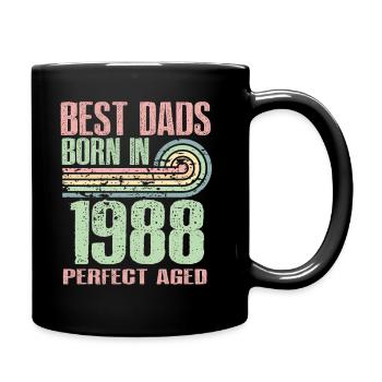 Die Besten Väter Sind 1988 Geboren, 35 Jahre Alt, - Tasse einfarbig - Schwarz - Rechts