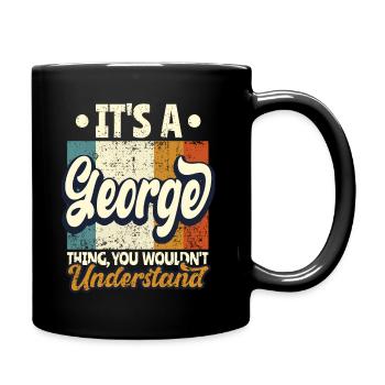 Name George Gift Birthday Quote - Full Colour Mug - black - Right