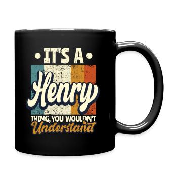 Name Henry Gift Birthday Saying - Full Colour Mug - black - Right