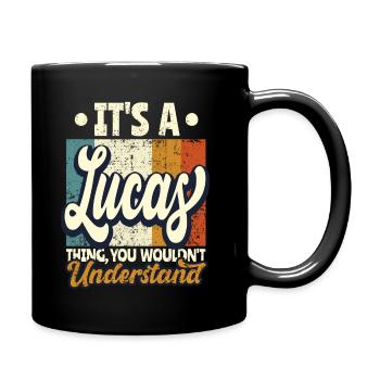 Name Lucas Gift Birthday Quote - Full Colour Mug - black - Right