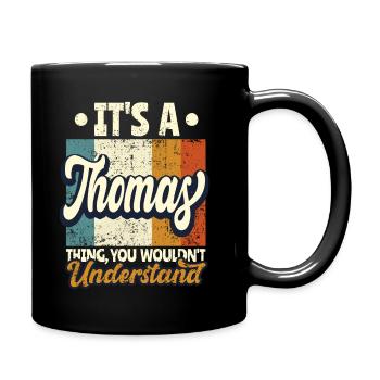 Name Thomas Gift Birthday Quote - Full Colour Mug - black - Right