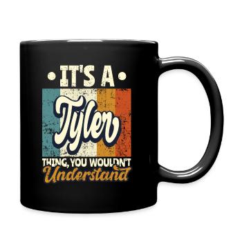 Name Tyler Gift Birthday Quote - Full Colour Mug - black - Right
