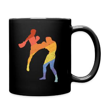 Kickboxing - Tasse einfarbig - Schwarz - Rechts