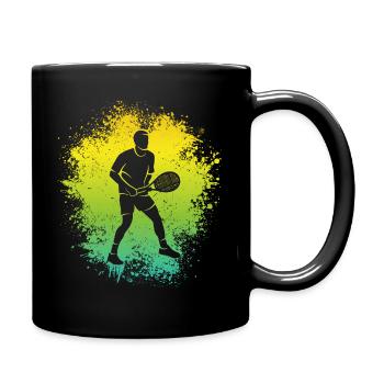 Tennis Tennistrainer Jungen Kinder Tennisspieler - Tasse einfarbig - Schwarz - Rechts