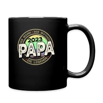 Werdender Papa 2023, Der Mann, Der Mythos, Die - Tasse einfarbig - Schwarz - Rechts
