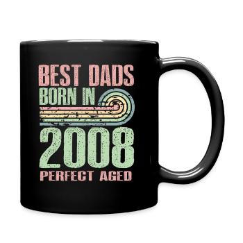 The best fathers were born in 2008, 15 years old, - Full Colour Mug - black - Right