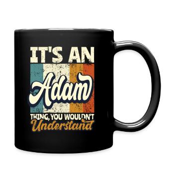 Nom Adam Cadeau Prénom Personnalisé - Mug uni - noir - Droite