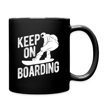 Snowboard Spruch für Snowboarder - Tasse einfarbig - Schwarz - Rechts