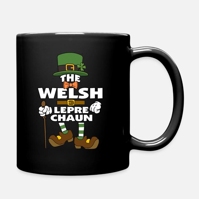 The Welsh Leprechaun St Patrick's Day - Full Colour Mug - black