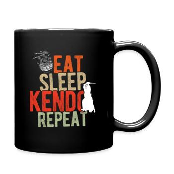 Japanischer Schwertkampf Kendo - Tasse einfarbig - Schwarz - Rechts